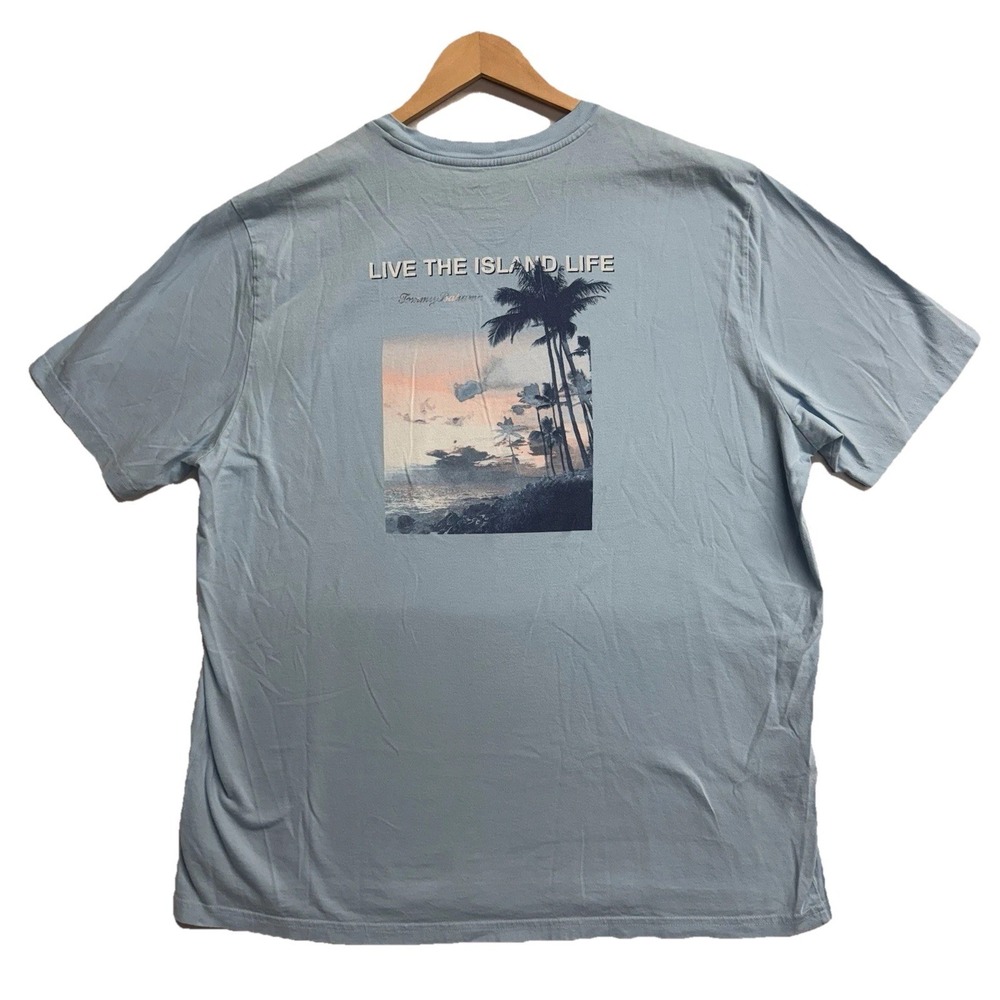 Tommy Bahama Mens Live the Island Life TShirt XL Blue Marlin Fish Graphic Cotton
